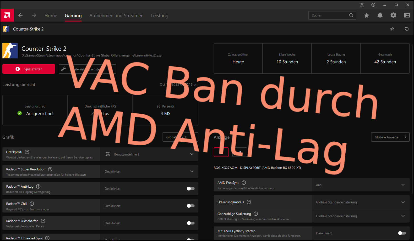 Vorsicht Counter Strike Vac Ban Durch Amd Anti Lag